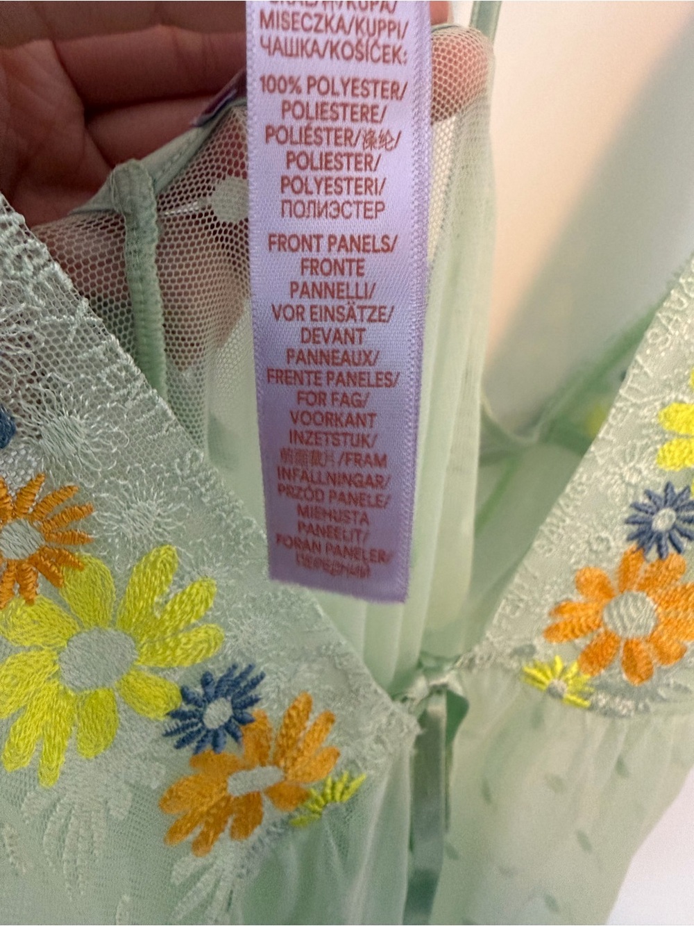 Savage X Fenty Free Spirit Floral Embroidered Night Slip Green Mist 1X - Picture 8 of 10